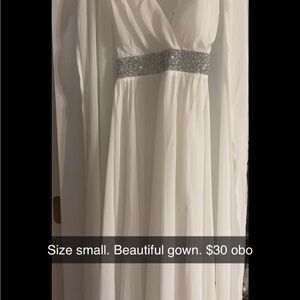 Elegant White Gown with Silver Accents